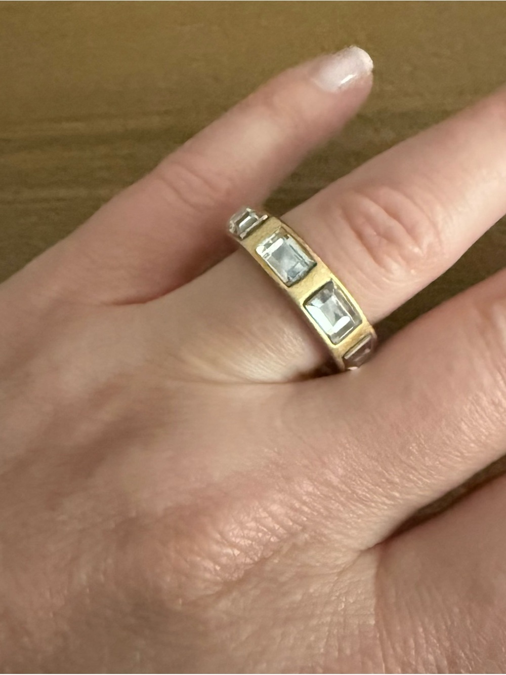 Lia Sophia Gold Tone Ring with Clear Stones